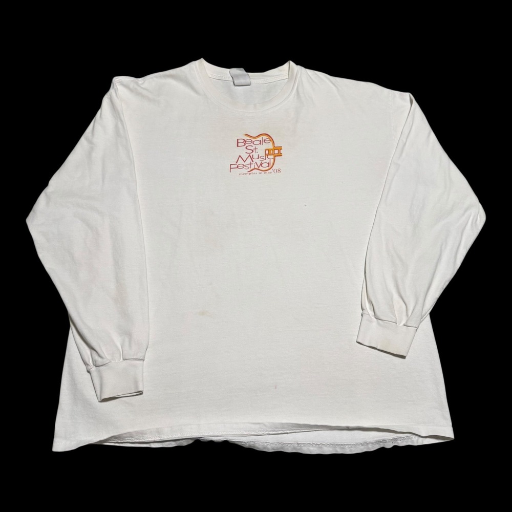 2008‎ Hanes Beale Street Music Festival Stained Long Sleeve Shirt Men's XL